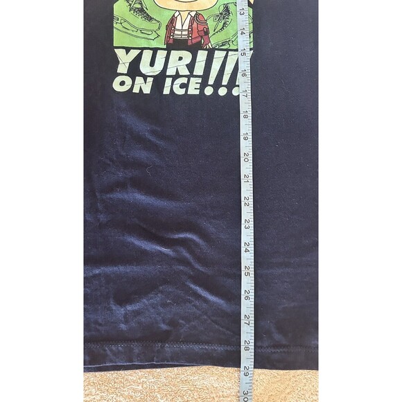 Yuri!!! On Ice Anime Men's XL Blue T-Shirt with Yuri, Yuuri and Victor on Skates - Picture 3 of 6